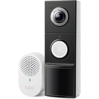 Tapo TP-Link Smart Video Doorbell Camera with Chime, Battery or Wired, 2K QHD Color Night Vison, 180° Ultra-Wide Head-to-Toe View, Ring Call, Smart A