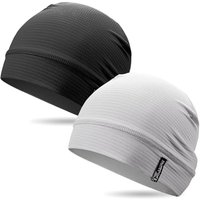 Outdoor Shaping 2 Pcs Cooling Skull Caps for Men Women, Breathable 3D Mesh Lightweight Slouchy Beanie for Cycling Gym Running