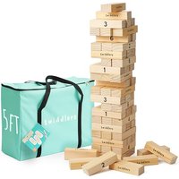 THE TWIDDLERS XL Tumble Tower Giant Garden Game, 64 Piece Premium Large Wooden Lawn Game, Blocks Stack up to 5ft / 1.5m Tall - With Carry Case, Outdoo