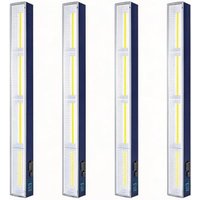 4 Pack Magnetic Lights Rechargeable 4000 Lumens 7200mAh 40CM Work Light Bar, Inspection Lamp 216 LED Bulbs Waterproof, Portable Lighting with Hook, fo