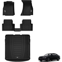 3W Floor Mats & Cargo Liner Custom Fit for 2019-2024 2025 Audi A6 S Sedan-Avant C8 4K, TPE All Weather Floor Liner for Audi A6 1st and 2nd Row Full Se