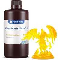 ANYCUBIC Water Washable 3D Printer Resin 2.0 with Easy Post-Processing, High Precision and High Resilience, Low Odor and Anti-Yellowing 3D Resin for L