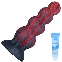 Realistic Thick Huge Dildo with Full Shaped Balls and Suction Cup Dildo Red