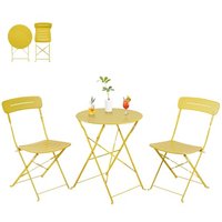 Grand pation Garden Furniture Set, Outdoor Bistro Table and Chairs Set of 2, Small Balcony Furniture, Weather Resistant, 3 Piece Folding Sets for Balc