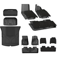 3W Floor Mats & Boot Liner & Carpets Fit for Tesla Model Y 2021-2024 2025, Dog Friendly All Weather TPE Mats Waterproof Non Slip Car Liner Trunk Mats