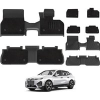 3W Floor Mats Fit for BMW iX i20 2022-2026 with Carpets on Top, All Weather TPE Pet Friendly Floor Liner and Car Carpets Custom Fit New BMW iX, Heavy