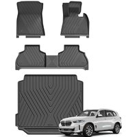 3W Floor Mats & Boot liner Fit for BMW X5 G05 2019-2026, All Weather Dog Friendly TPE Car Mat, Waterproof Anti-Slip Easy Clean Heavy Duty Trunk Mat Ac