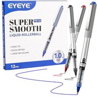 EYEYE Liquid Ink Rollerball Pens 0.7mm, Medium Point Roller Ball Pen 12 Pack 3 Colors Quick Dry, Ink Pens Fine Point Smooth Writing Pens for Journalin