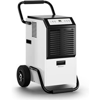 Pro Breeze® 50L/Day Industrial Dehumidifier- Commercial Dehumidifier with 5.5L Water Tank, Compressor, 24H Digital Timer, Wheels & Drain Hose for Bas