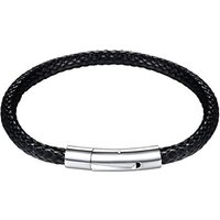 PROSTEEL Men Bracelet, waterproof, with 316L Stainless Steel Clasp, 18/20/22CM, Black/Brown (With Gift Box) 18 Centimetres 01: black
