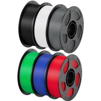ANYCUBIC PETG Filament 1.75mm, 3D Printer Filament,Accuracy +/- 0.02mm, Exceptional Toughness, Print with FDM 3D Printers 6 Pack 1KG Reusable Spool,Te