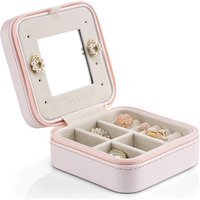 Vlando Travel Jewellery Box Organiser, Small Jewellery Case,Gifts for Women, for Earring, Necklace, Bracelet,Pink