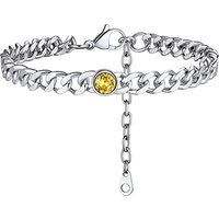 PROSTEEL Women 6mm Cuban Chain Anklet, Stainless Steel/Gold Plated/Black-Send Gift Box November Stainless Steel