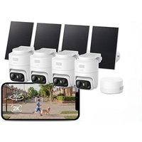 eufy Security eufyCam C37 4-Cam Kit(64GB), Solar Security Cameras Wireless Outdoor, 360° AI Tracking with Pan and Tilt, HomeBase Mini, Facial Recogni