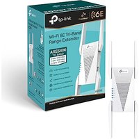 TP-Link RE815XE AXE5400Mbps Tri-Band Mesh WiFi 6E Internet Booster, Range Extender Booster Hotspot with 1 Gigabit Port, 160 MHz Channels, Built-In Acc