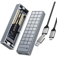 Yottamaster M.2 NVMe/SATA to USB SSD Enclosure, 10Gbps Type-C RTL9210B Controller, Dual-Sided Copper Base+ Aluminum Heatsink + Thermal Pad, Supports 2