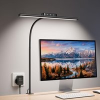 Lepro Desk Lamp with Clamp, Eye-Caring LED Desk Light, 700lm, 5 Brightness Levels & 5 Colour Modes, Flexible Office Lamp for Monitor, Reading, Crafts,