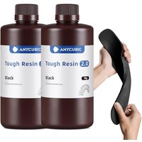 ANYCUBIC Tough Resin 2.0, 3D Printer Resin with Improved Toughness, Strong Elongation and High Flexibility, 3D Resin for 4k/6k/8k/12K/14K LCD/DLP/SLA