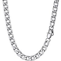PROSTEEL Mens Cuban Chain Necklace, Curb Link Chains Silver/Gold Plated, 4mm/6mm/9mm/13mm Width, 18"-30" Inches, Hip Hop Jewellery -Send Gift Box 26"(