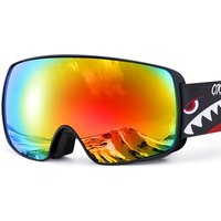 Odoland Children's Ski Goggles Snowboard Goggles for Boys and Girls, Helmet Compatible Mirrored Snow Goggles UV Protection Anti-Fog for Skiing Skating