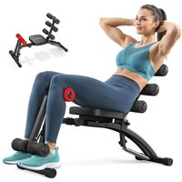MERACH Ab Workout Machine, Adjustable Sit Up Bench, Abdominal Crunch Machine for Home Gym, Low-Impact, Max 136KG, for Sit Up/Air Bike/Leg Lifts Traini