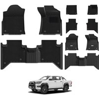3W Double Layer Floor Mats Fit for Toyota Hilux 48V Mild-hybrid 2025, TPE All Weather Custom Car Mat with Carpet, Waterproof, Anti-Slip, Easy to Clean