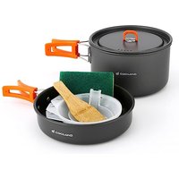 Odoland Camping Cookware Set Non-Stick Lightweight Camping Pots and Pans Mess Kit with Bowls Soup Spoon for Camping, Backpacking, Outdoor Cooking and