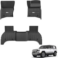 3W Floor Mats Fit for Land Rover Defender 110 2020-2026 (Only for 7 Seat), All Weather TPE Car Mats for LR L663, Pet Dog Friendly Car Liner Easy to Cl