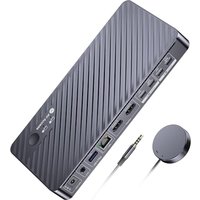 AV Access Docking Station KVM Switch 2 Monitors 2 Laptops, 4K KVM Switch Dual Monitor, 100W PD for Each PC, 1G Ethernet, EDID Emulation, Ideal for Hom
