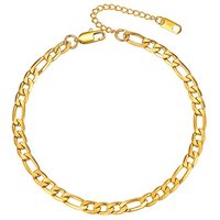 PROSTEEL Anklet for Women Adjustable Ankle Bracelet Cuban Link Foot Chain Summer Beach Jewellery Silver/Gold Plated/Black 316L Stainless Steel (Send G