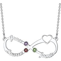 PROSTEEL Women Infinity Name Necklace Personalized with Birthstones, 1/2/3/4 Names Family Mom Nameplate Jewelry, Gold Plated/Stainless Steel-Send Gift