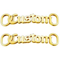 PROSTEEL 2 Pcs Personalize Name Shoe Buckle for Men/Women, Custom Shoe Decoration Charms, Monogram Initial/Nameplate Shoe ID Tags, Stainless Steel/Gol