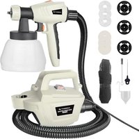 Fence Paint Sprayer Tilswall Pro 800W, Electric HVLP Paint Spray Gun with 3 Nozzle Sizes, 3 Spray Patterns, and 1300ML Detachable Container for Fences