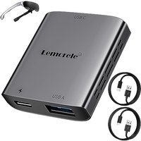 Lemorele USB C to AR Glasses Adapter, iPhone Lighting to Type-C Video Converter, Aluminum Case AR Glasses Adapter for Nreal Air, XREAL Air, Rokid Air,