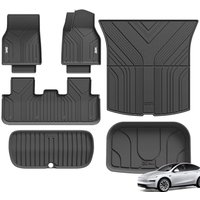 3W 6 Pcs Floor Mats and Boot Liner Fit for Tesla Model Y Juniper Premium Performance 2025 2026 New Version (Not for Standard), Thorex⢠All Weather D