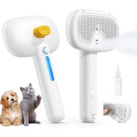 ROJECO 3-in-1 Steam Cat Brush for Short/Long haired Cats, Pet Cat Hair Remover Grooming Brush with Large Water Tank, Rechargeable Comb to Remove Shedd