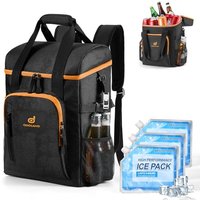 Odoland Cooler Bag 22L with 3 Ice Pack - 30 Cans Waterproof Insulated Cooler Backpack for Men Women with Bottle Opener for Commute, Camping, Travel, P