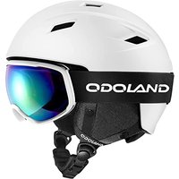 Odoland Ski Helmet Kit with Ski Ski Goggles, Snowboard Helmet for Men Women Teens Kids, Adjustable Ski Helmet and UV400 Protection Ski Goggles White S