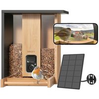 NETVUE by Birdfy Bird Feeder Camera, Premium Bamboo Feeder: Auto-Identify, Notify, Record Videos, Bird Watching Camera, Wireless Outdoor & Solar Power