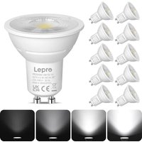 Lepro GU10 LED Bulbs Dimmable, Cool White 6500K, 4.5W 345lm, 50W Halogen Spotlight Bulbs Equivalent, 38° Narrow Beam, Daylight White, GU10 LED Energy