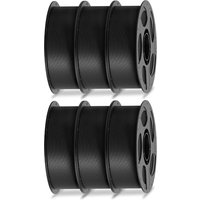 ANYCUBIC PLA Filament 1.75mm, 3D Printer Filament, Intelligent Identification, Dimensional Accuracy +/- 0.02mm, 6 Pack 1KG Reusable Spool, Black*6 6kg