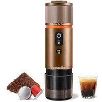 CONQUECO Portable Espresso Coffee Machine: 12V Electric Small Travel Expresso Maker - Self Heating 8 Cups Battery Powered Compatible for Nespresso Cap
