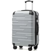 COOLIFE Hard Shell Suitcase with TSA Lock and 4 Spinner Wheels Lightweight Durable (Bright Silver, M(67cm 60L))