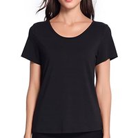 LIQQY Women's Super Comfort Modal Cotton Scoop Neck Short Sleeve T-Shirt Top M Black