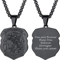 PROSTEEL Mens Angel Saint Michael Pendant St.Michael Necklace, 316L Stainless Steel/Gold Plated (Send Gift Box, Velvet Pouch) Customize-black Color