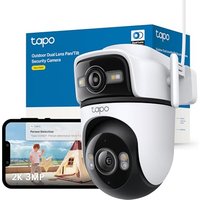 Tapo C545D Outdoor Security Camera, Dual Lens 2K 3MP CCTV Camera with Pan/Tilt, Smart Tracking, Wide-Angle & Telephoto Lens, Colour Night Vision, AI D
