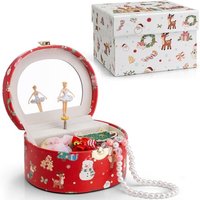 Vlando Musical Girls Jewellery Box with Ballerina, 3 4 5 6 Year Old Girl Gift, Music Box Jewellery Storage Boxes with Lids for Children Bracelet,Ring,
