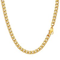 PROSTEEL Mens Cuban Chain Necklace, Curb Link Chains Silver/Gold Plated, 4mm/6mm/9mm/13mm Width, 18"-30" Inches, Hip Hop Jewellery -Send Gift Box 18"(