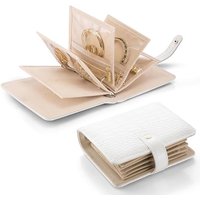 Vlando Travel Jewellery Box, Foldable Jewellery Organiser, Earring Storage Organiser with 5pcs Velvet Jewellery Pouches Bag for Necklace, Earring, Bra