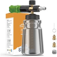 DANCINGBOAR Snow Foam Lance Compatible with 1/4" Quick Connect Pressure Washers, 1L Adjustable Soap Dispenser Snow Foam Cannon for Car Wash and Cleani